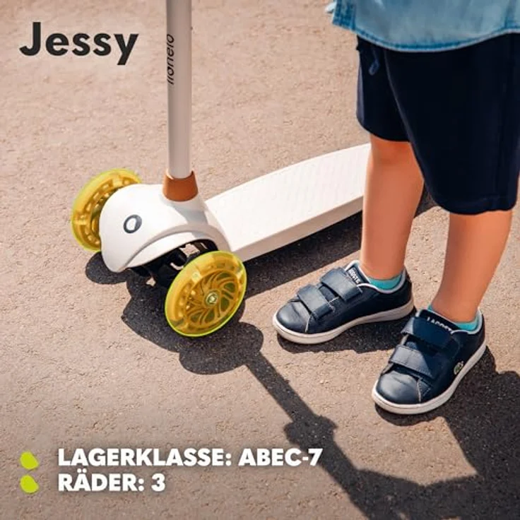 Lionelo Jessy Premium Dreirad-Kinderroller mit LED-Rädern, Höhenverstellung und Rutschfester Plattform, faltbar (blau) – Bild 5