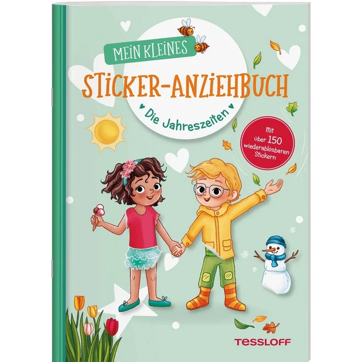 Tessloff Verlag Sticker Mein kleines Sticker-Anziehbuch - Die Jahreszeiten, rund 150 bunte Sticker mit verschiedenen Outfits und Accessoires – Bild 1