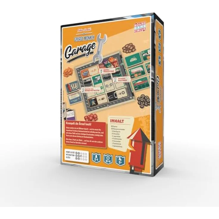 Board Game Circus Grease Monkey Garage, Brettspiel mit hochwertigen Spielkomponenten, kompakter Aufbewahrung, für verschiedene Altersgruppen – Bild 2