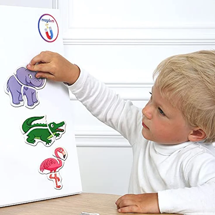 Magdum 6 Zoo Magnete Kinder Puzzle ab 3 Jahren - Magnete Kinder für magnettafel - Magnet Spielzeug Kinder -Magnetische Puzzle 3 Jahre - Spielzeug ab 3 Jahre -Lernspiele ab 3 Jahre -Magnet Puzzle – Bild 9