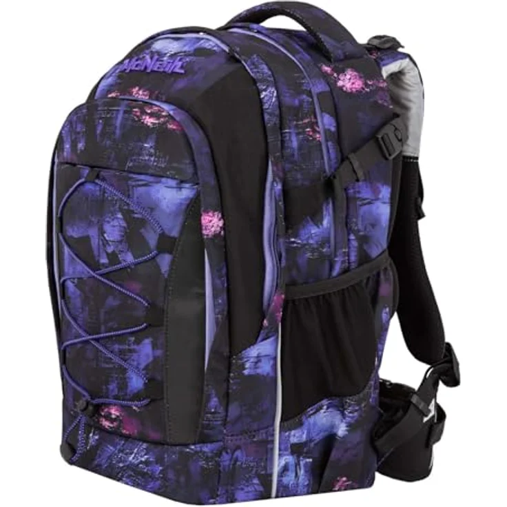 McNeill Schulrucksack Luca Midnight, mitwachsendes Rückensystem, 2 Hauptfächer, Reflexionselemente, Ergonomie – Bild 2