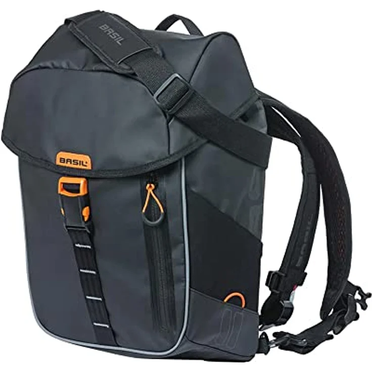 Basil Bicycle Daypack Miles Black Orange - 17 Liter - Tarpaulin – Bild 1