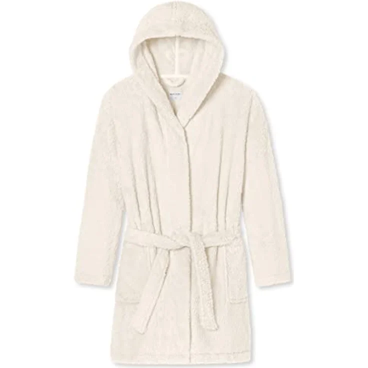 Schiesser Bademantel Teddy Fleece, Synthetik, Comfort Fit, 90 cm Länge - Damen, grau – Bild 3