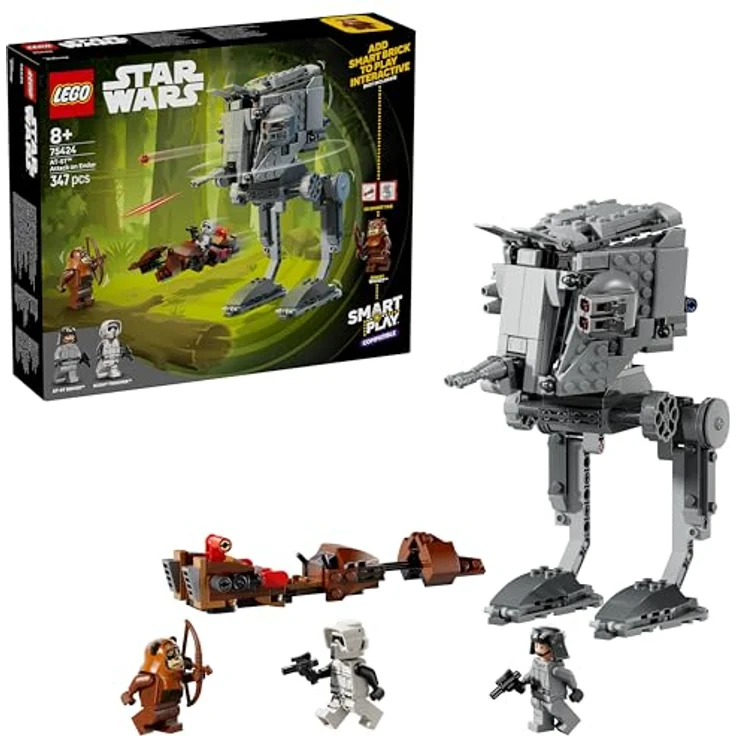 LEGO Star Wars 75424 SMART Play: AT-ST Angriff auf Endor, interaktives Spielzeug mit 2 SMART Tags und Wicket Minifigur, Geschenk für ab 8 Jahre – Bild 1