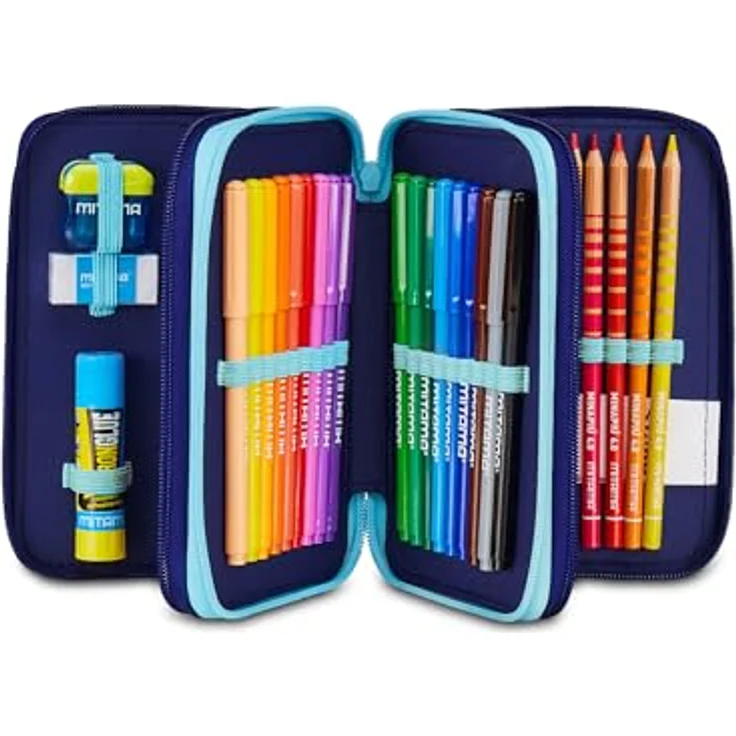 Seven Federmäppchen Lilo&Stitch, 44-teiliges Etui mit 3 Fächern, Mehrfarbig, inklusive Bleistiften und Filzstiften für die Grundschule – Bild 2