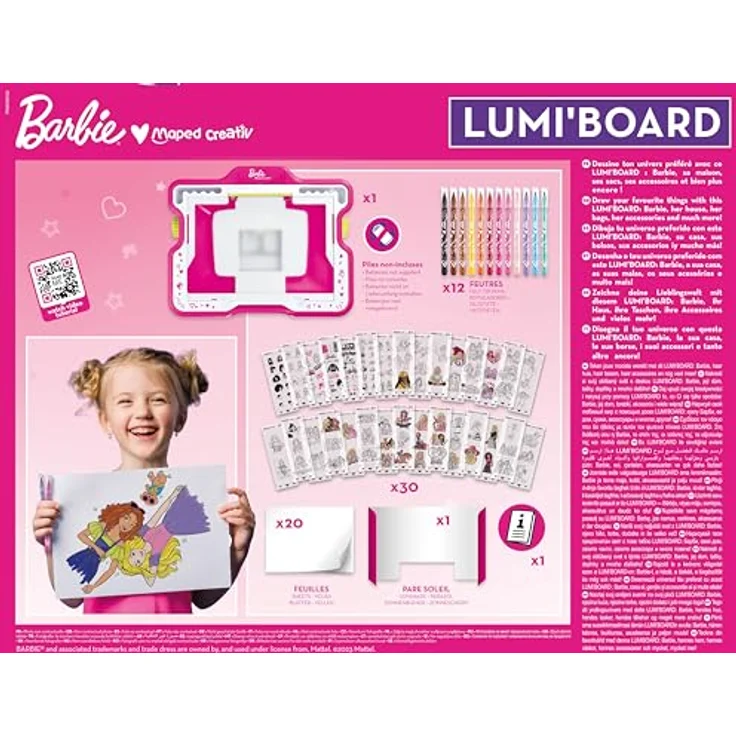Magni LUMI'BOARD Barbie, Leuchttisch für kreatives Malen mit Malvorlagen und Filzstiften – Bild 5
