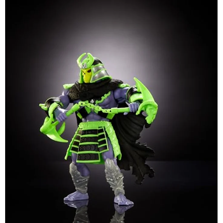 Masters of the Universe MOTU Origins Turtles of Grayskull Skeletor, bewegliche Actionfigur mit 16 Bewegungspunkten und Zubehör, ca. 14 cm, Samurai-Stil – Bild 4