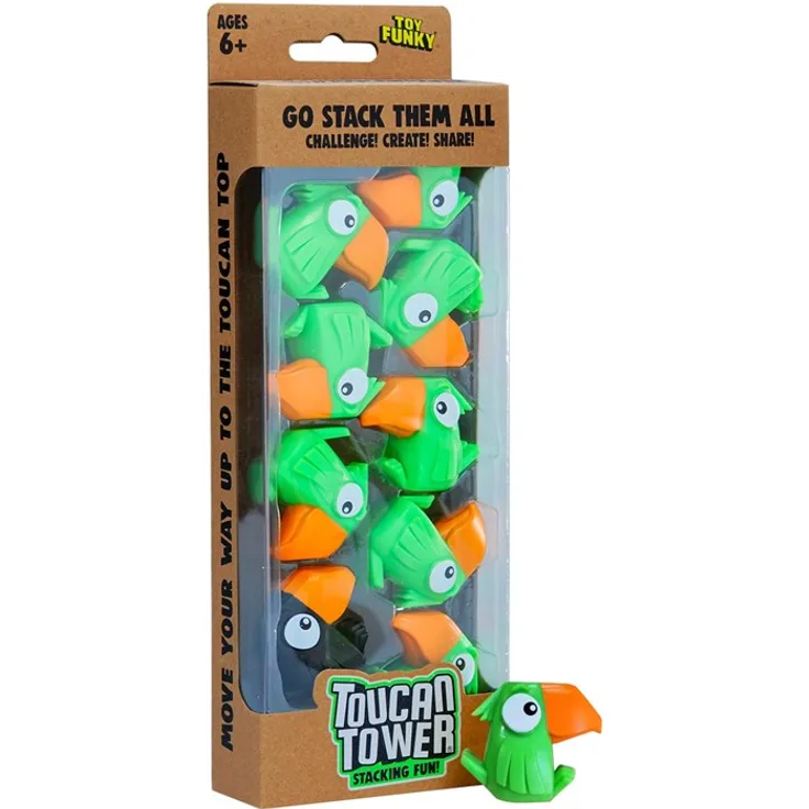 Toucan Toucan Tower Green, Brettspiel für 1-2 Spieler, stapelbare Tukane mit Balance-Herausforderung