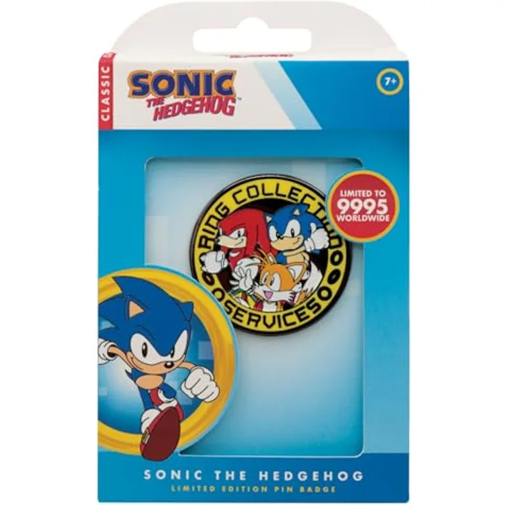 Fanattik Sonic The Hedgehog Pin-Abzeichen, limitiert auf 9.995 Stück, mit Sonic, Tails und Knuckles, offiziell lizenziert