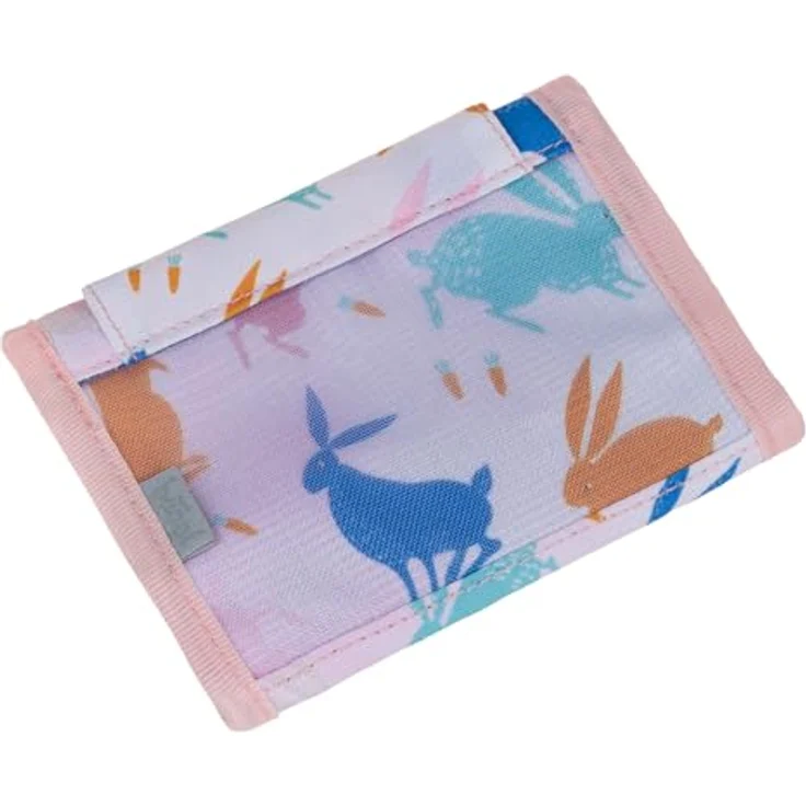 Baagl Brustbeutel Mädchen Geldbörse Kinder Mini Portemonnaie - Bunny, verstellbares Umhängeband, recyceltes Polyester, 14 × 10 cm – Bild 2