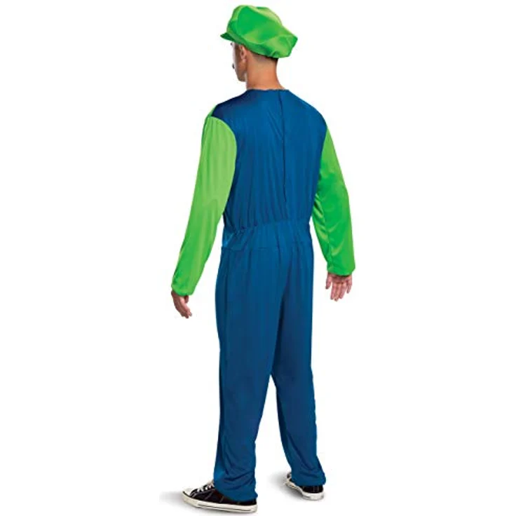 Disguise Offizielles Classic Luigi Kostüm Herren Super Mario Kostüm Erwachsene Damen Luigi Hat Costume, Große M, Blau – Bild 3