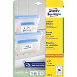 AVERY Zweckform L7970-25 Tiefkühletiketten (600 Aufkleber, 63,5x33,9mm auf A4, selbstklebend, temperaturbeständige und tiefkühlfeste Klebeetiketten für Gefriergut, bedruckbar) 25 Blatt, weiß