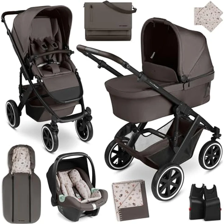 ABC Design Salsa 5 Air Teddy, 3in1 Kinderwagen mit Babywanne, Sportsitz und Babyschale, inklusive Zubehör, geeignet von Geburt bis 4 Jahre – Bild 1