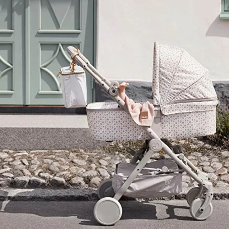 Elodie Kinderwagen Organizer Cream White Gold, Wickeltasche mit Reißverschluss, 4 Fächer und 2 Außentaschen – Bild 4
