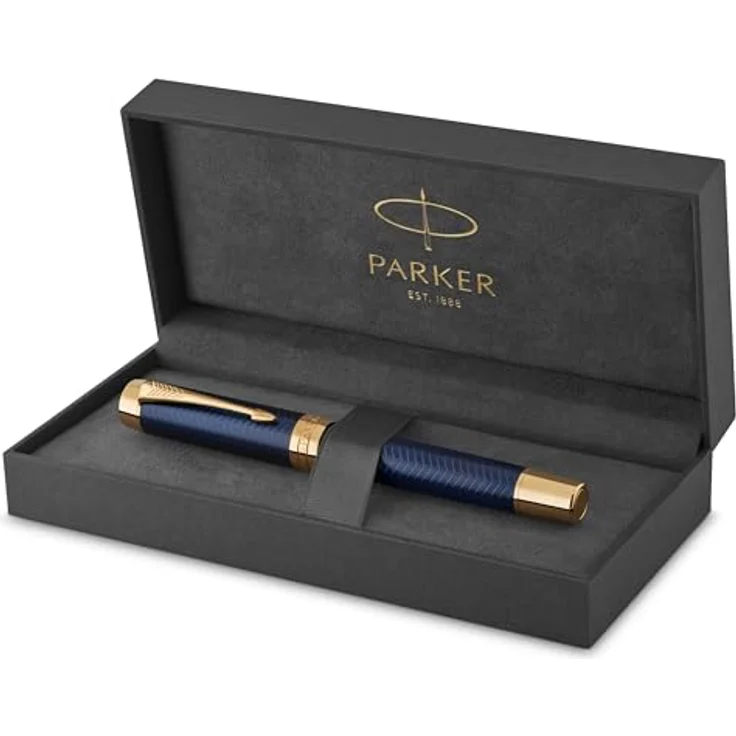 Parker Pen Duofold Prestige, luxuriöser Schreibstift mit 18-Karat Goldfeder, Schwarz – Bild 1