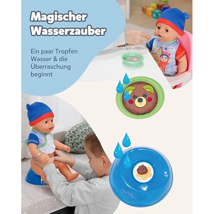 Baby Born Babypuppe Jonas, 43 cm (Set, 11-tlg), mit 10 lebensechten Funktionen, inkl. magischem Teller und Zubehör – Bild 4