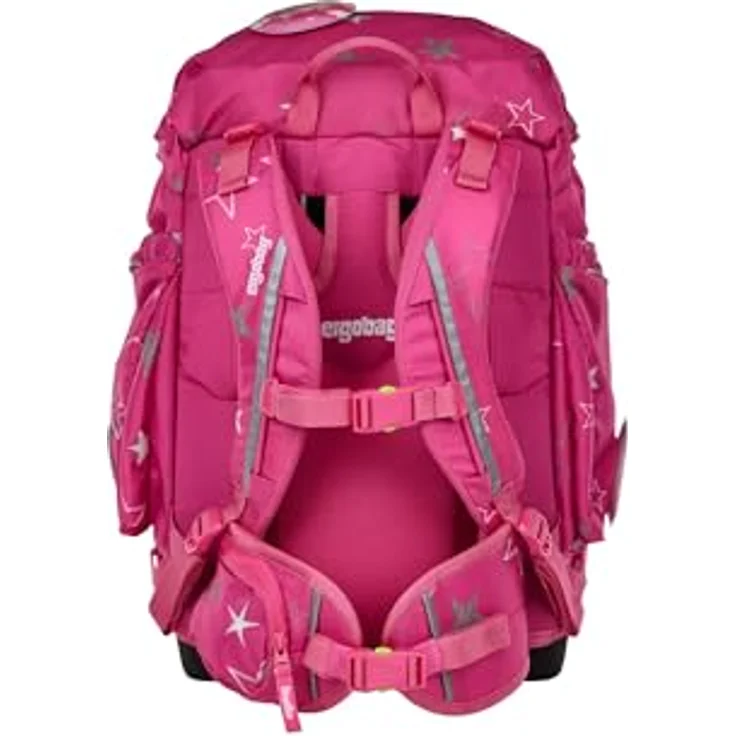 ergobag maxi set 6-teilig, ergonomischer Schulrucksack für Grundschule, geeignet für große Kinder ab 1. Klasse, SternzauBär - Pink, inklusive Heftebox und gefülltem Federmäppchen – Bild 4