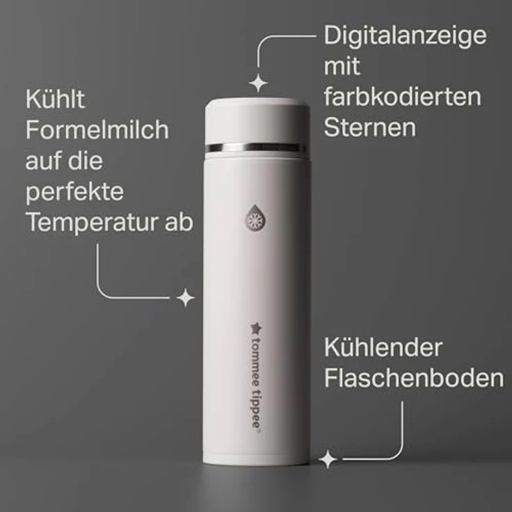 Tommee Tippee PrepGo Babynahrungszubereiter, mobile Kühlflasche mit Temperaturanzeige, kühlt Babymilch in 2 Minuten, BPA-frei – Bild 4