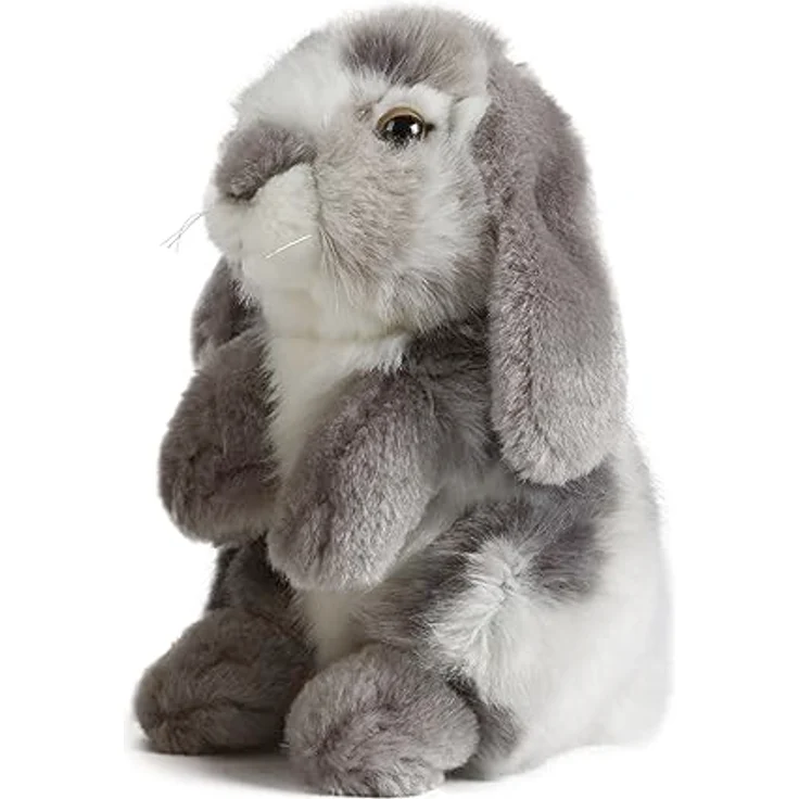Living Nature Sitting Loop Eared Hase, realistisches, weiches Kuschelhasen-Spielzeug, umweltfreundliches Plüsch von Naturli, verschiedene Farben, 18 cm – Bild 1