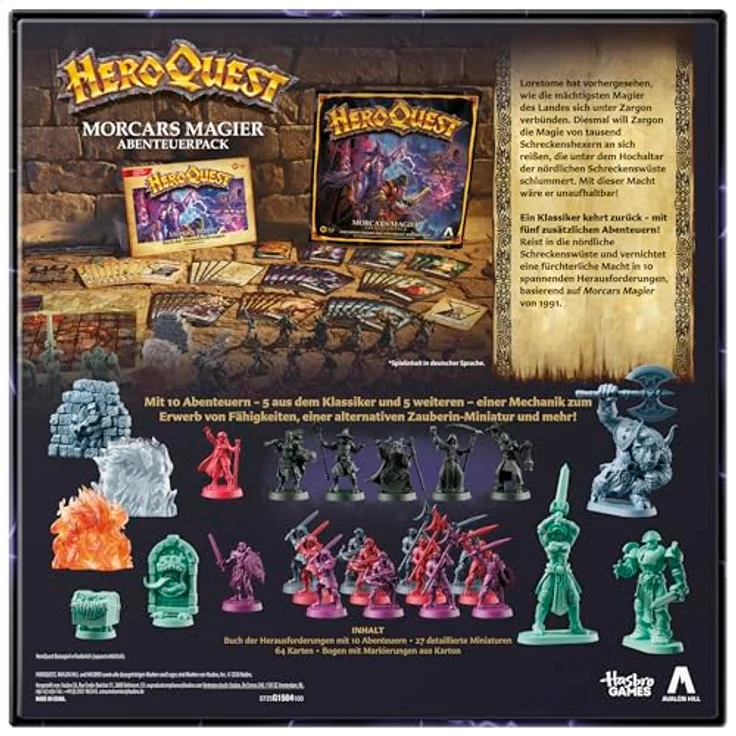 Hasbro HeroQuest Brettspiel-Erweiterung Morcars Magier Abenteuerpack, für 2-5 Spieler, deutsche Version, neue Szenarien und Charaktere – Bild 7