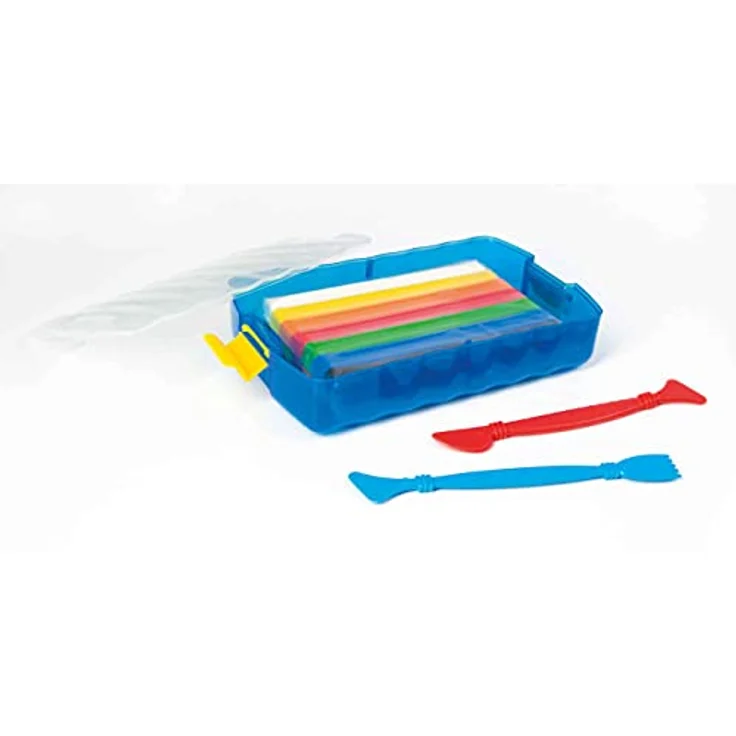 Eberhard Faber 572010 - Winner Plastilin-Knete in 7 leuchtenden Farben, Kunststoffbox mit 14 Knetstangen und 2 Modellierwerkzeugen, weich und formbar, für kreativen Bastel- und Knetspaß – Bild 2