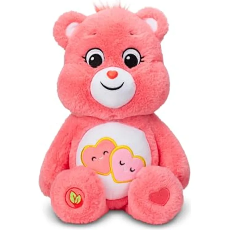 Care Bears Love-A-Lot Bear 22084, 14 Zoll kuschelweicher Plüschbär in Pink, Sammelspielzeug für Kinder ab 4 Jahren