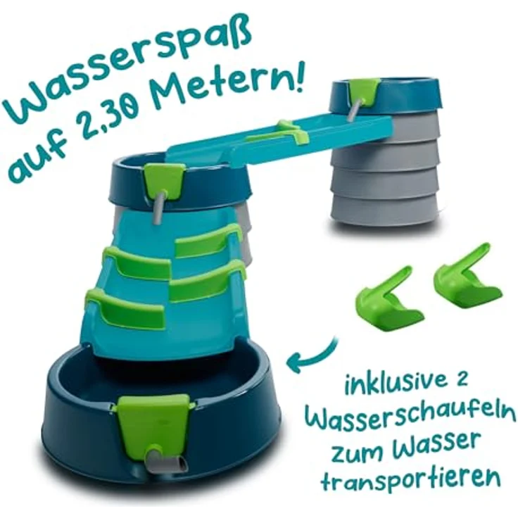 AquaPlay Mudway Flow, kombinierte Wasser- und Sandspielbahn mit 2,3m Wasserbahn, Schleusen und Becken, flexibles Stecksystem, wetterfest, für Kinder ab 3 Jahren – Bild 3