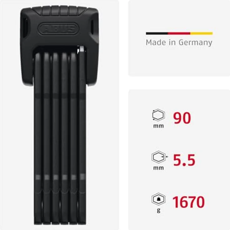 Abus Faltschloss BORDO Granit 6500K/90 BK SH – Bild 4