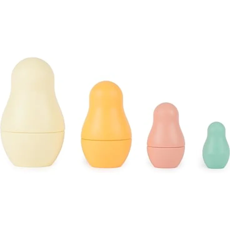Bieco Silikon Matroschka für Kinder Tropical Vibes | Badespielzeug Baby ab 1 Jahr | Montessori Spielzeug Baby | Babuschka Puppen badewannenspielzeug Baby Badespielzeug Silikon Spielzeug Baby