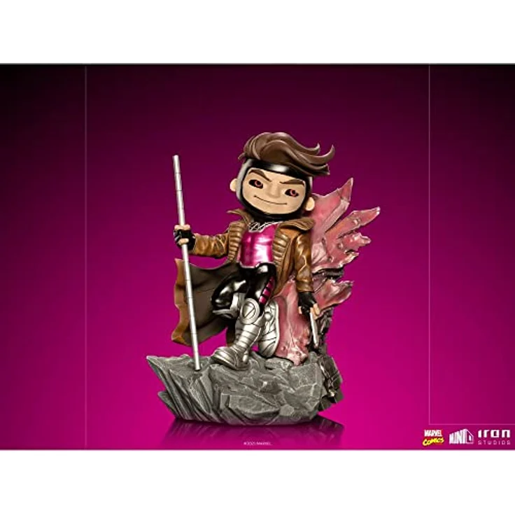 Iron Studios Mini Co. Deluxe PVC Figur Gambit (X-Men), 17 cm, handbemalt, inkl. Sockel zum Aufstellen – Bild 3