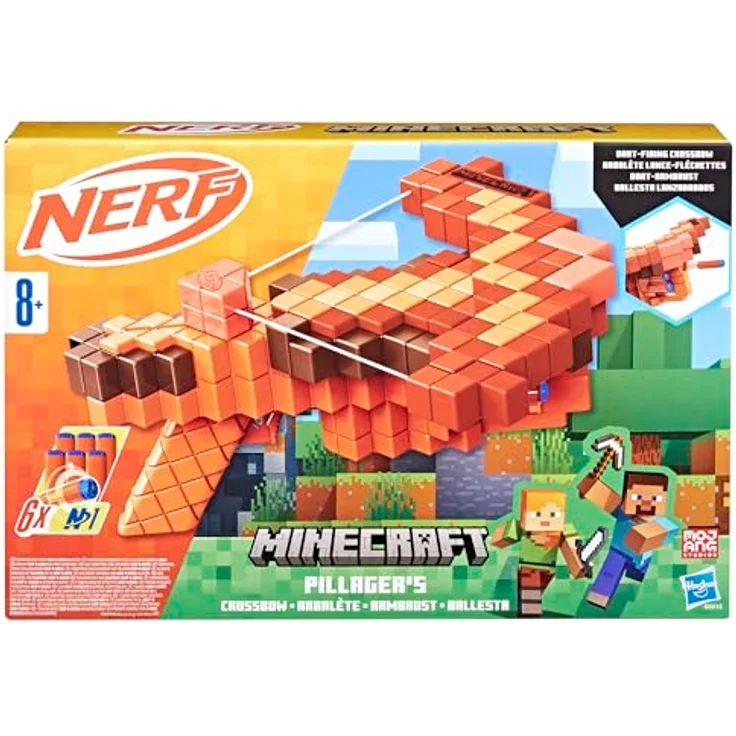 NERF Minecraft Pillager's Armbrust Dart Blaster, Armbrust mit Dart-Action, inkl. 6 Nerf N1 Darts – Bild 3