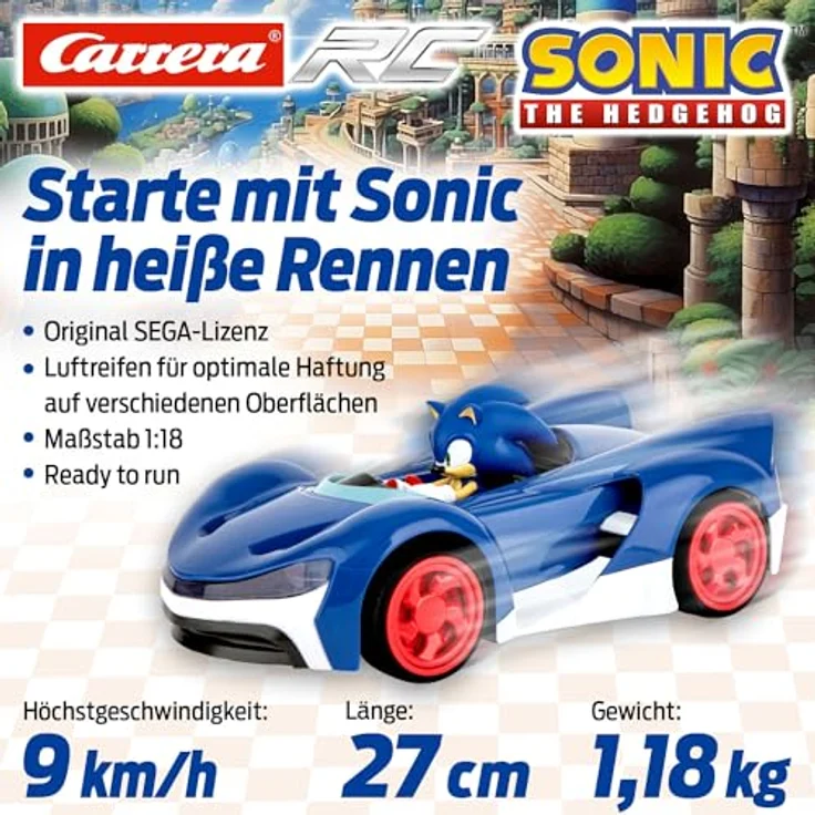 Carrera Team Sonic Racing Sonic, Ferngesteuertes Auto, Auto, Rennfahrzeug, Carrera RC CARS, 2,4GHZ, 370201061 – Bild 3