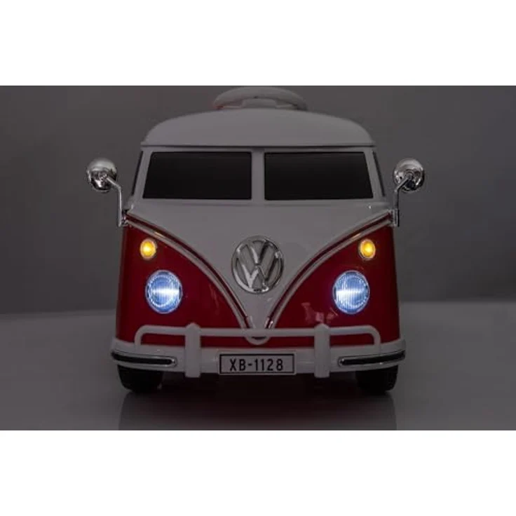 schnaeppchenmeile-online VW Bus T1 Kinder Elektroauto 12V mit zwei Motoren, Bluetooth-Audio, Kunstledersitz und Fernbedienung – Bild 9