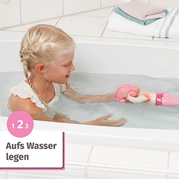 BABY Born Zapf Creation 835326 My First Mermaid 37cm -Meerjungfrau Badepuppe, bewegliche Arme und Beine, schwimmt durchs Wasser, wasserdicht und ohne Batterien verwendbar – Bild 6