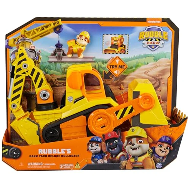 Spin Master RBL Rubble & Crew Dlx Vehicle, Bark Yard Deluxe Bulldozer mit Rubble-Spielfigur, Licht- und Geräuscheffekten, beweglichen Werkzeugen – Bild 10