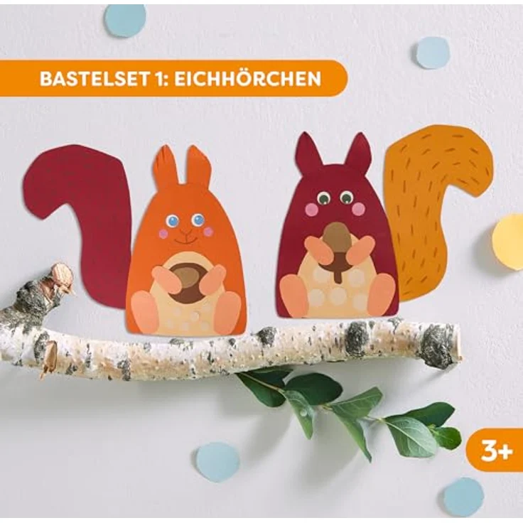 Haba Kreativset 3er Bastelsets Erstes Basteln Herbst, mit Drachen, Eichhörnchen und Fuchsmotiv für Kinder – Bild 2