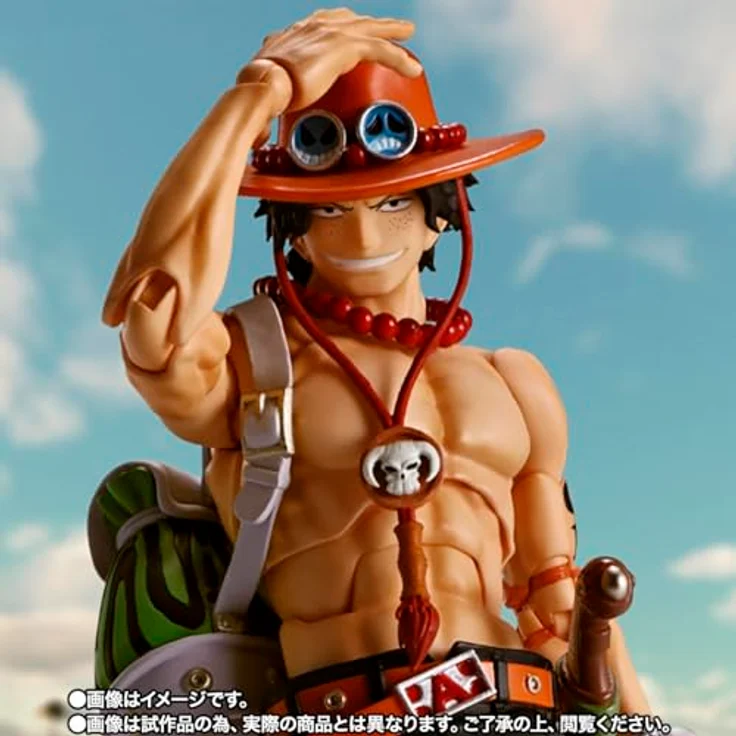 TAMASHII NATIONS One Piece Portgas D. Ace Fire Fist, S.H.Figuarts Actionfigur mit 5 zusätzlichen Gesichtsteilen und Feuereffekten – Bild 2