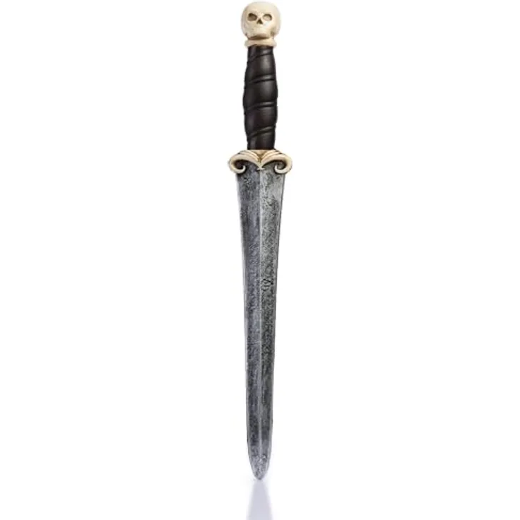 Burgschneider Dungeons & Dragons Schaumstoff-Dolch Rogue, 45 cm mit Totenkopfgriff und texturierter Klinge, für LARP und Cosplay