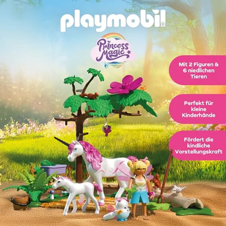 PLAYMOBIL Zauberhafter Einhorn-Stall für Mama und Fohlen, inklusive Fee und Joyling, magisches Spielset – Bild 3