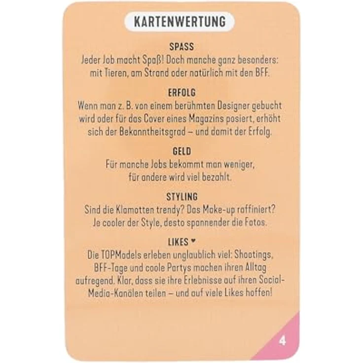 Depesche 12394 TOPModel Quartett Kartenspiel mit Model Motiven, 32 bunte Spielkarten und Spielanleitung, für 2 bis 3 Spieler – Bild 5