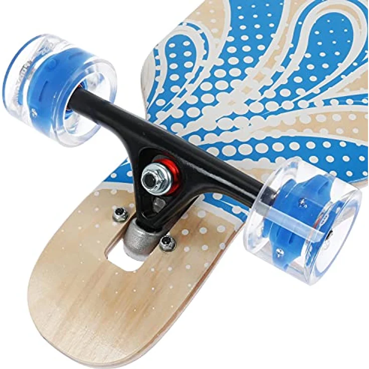 FunTomia Flex3 bis 68kg - Camber Longboard LED Blau Ahornholz – Bild 5