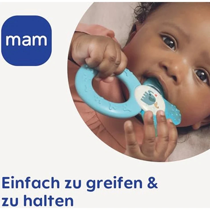 MAM Cooler, Beißring für Babys fördert Sehsinn & Motorik, Greifling mit Wasserkühlteil erreicht auch die Backenzähne, ab 4+ Monate, türkis - Preisvergleich – Bild 5