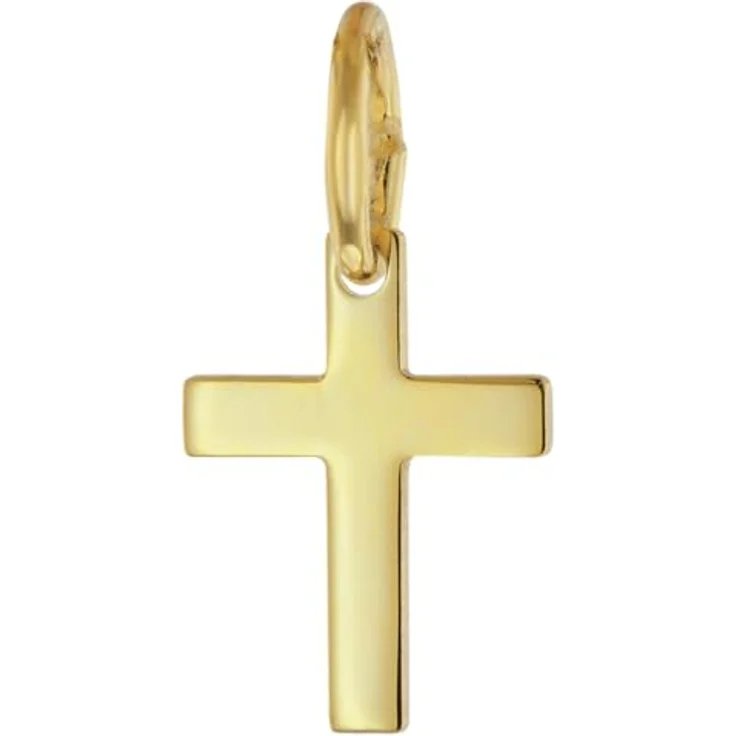 trendor Kreuz-Anhänger 333 Gold mit vergoldeter Silberkette, 40 cm, kinderfreundliches Schmuckstück mit Federring-Verschluss, Geschenkidee für Kids – Bild 2
