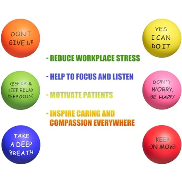 KDG Stressball 20er-Pack, Motivierende Stressbälle mit inspirierenden Zitaten für Stressabbau und Angstlinderung, geeignet für Erwachsene und Kinder – Bild 3
