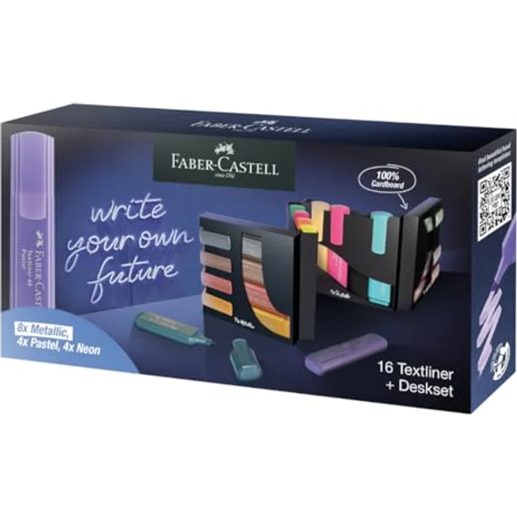 Faber-Castell Textmarker TL 46, 16er Deskset mit ergonomischem Design und breiter Farbpalette – Bild 1