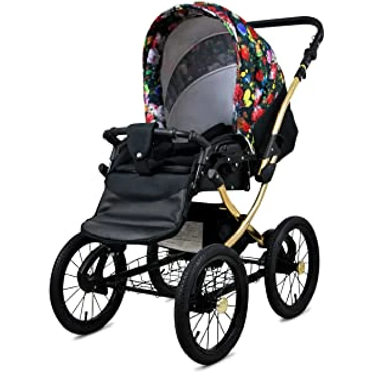 Babylux BabyLux ALU 2in1 Kinderwagen für Kleinkinder – Garden Flowers - Max. 15kg, verstellbare Rückenlehne und Fußstütze – Bild 3