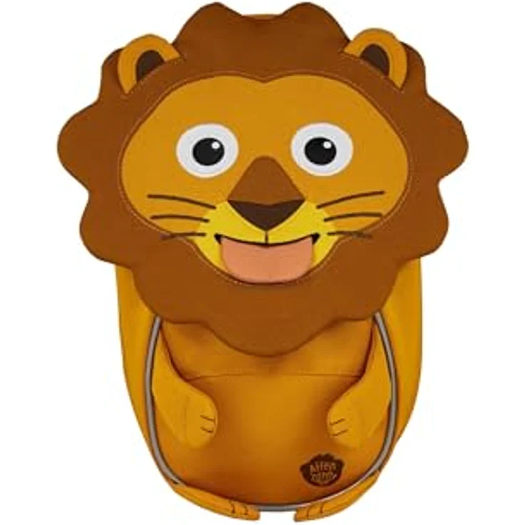 Affenzahn Kleiner Freund Kindergarten-Rucksack Löwe, ergonomisch, reflektierend, mit Namensschild und Ziehzunge, für 1-3 Jährige, Gelb – Bild 1