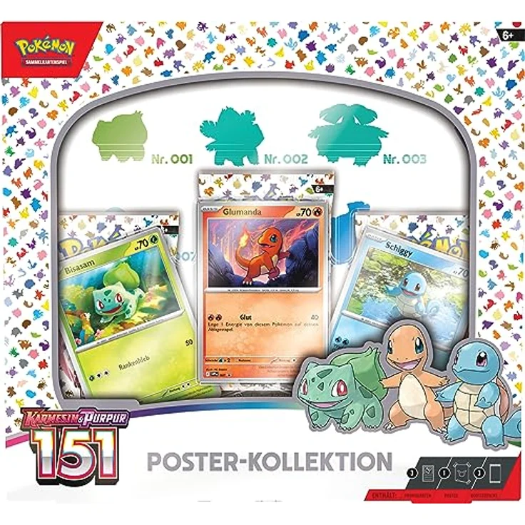 Pokémon-Sammelkartenspiel: Poster-Kollektion Karmesin & Purpur – 151 (3 Boosterpacks & 3 holografische Promokarten) – Bild 2