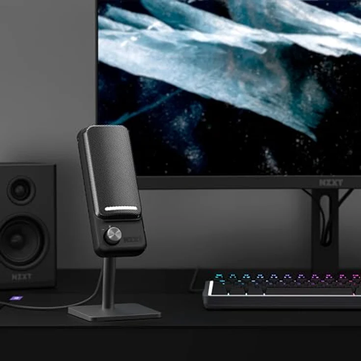 NZXT Capsule Elite USB-Kondensatormikrofon – Studioqualität, Multi-Positions-Design, DTS-Software, RGB-Beleuchtung, Schwarz – Bild 2