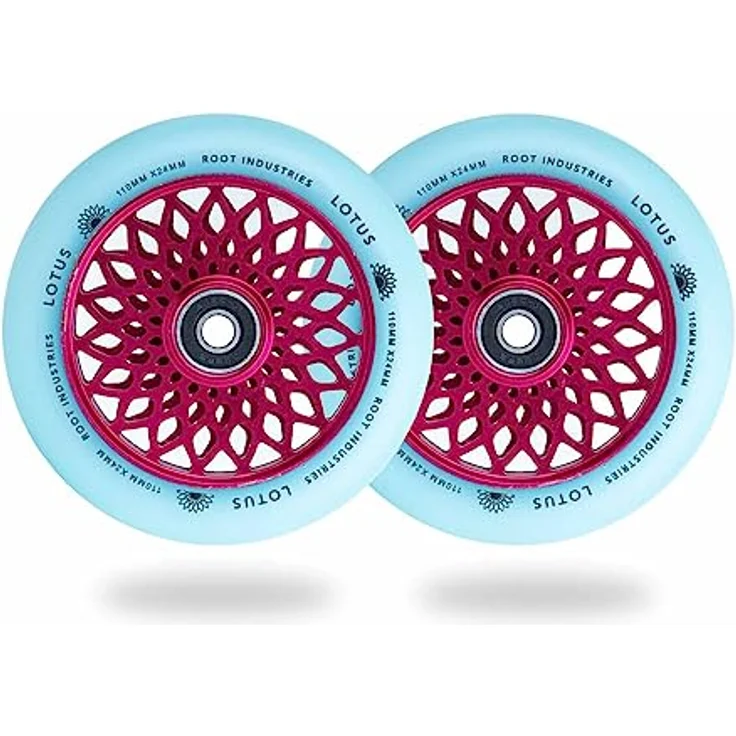 Root Industries Lotus Stuntscooter Rollen, 110mm Radiant Pink, perforierter Kern, 88A Härte, 24mm Breite – Bild 9